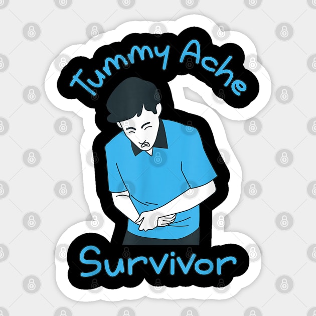 Funny Tummy Ache Survivor Sticker by Palette Harbor